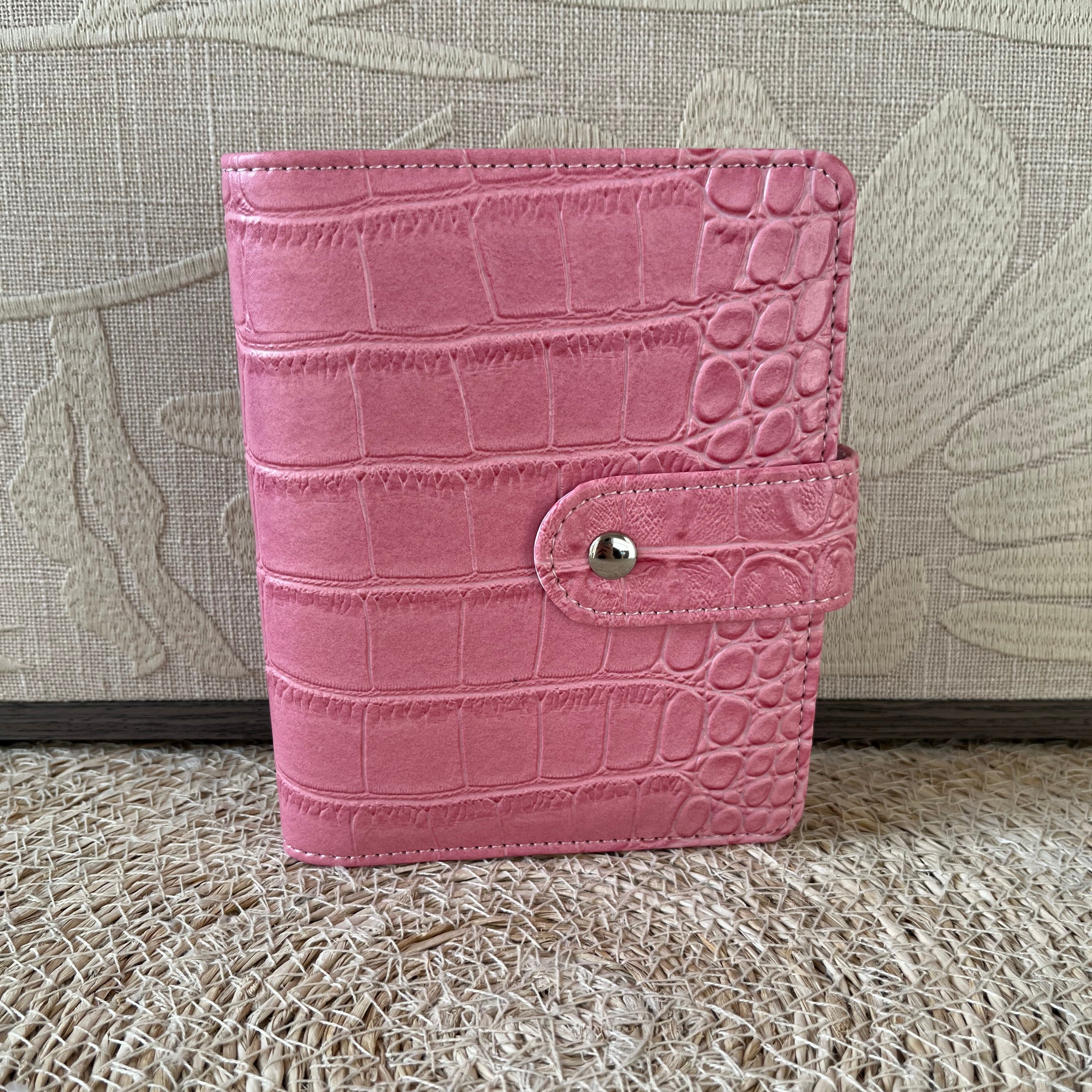 Croco budget binder A7 - roze