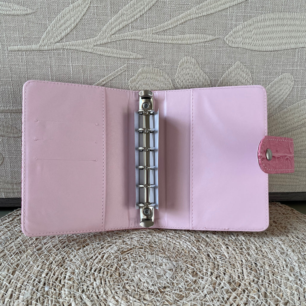 Croco budget binder A7 - roze