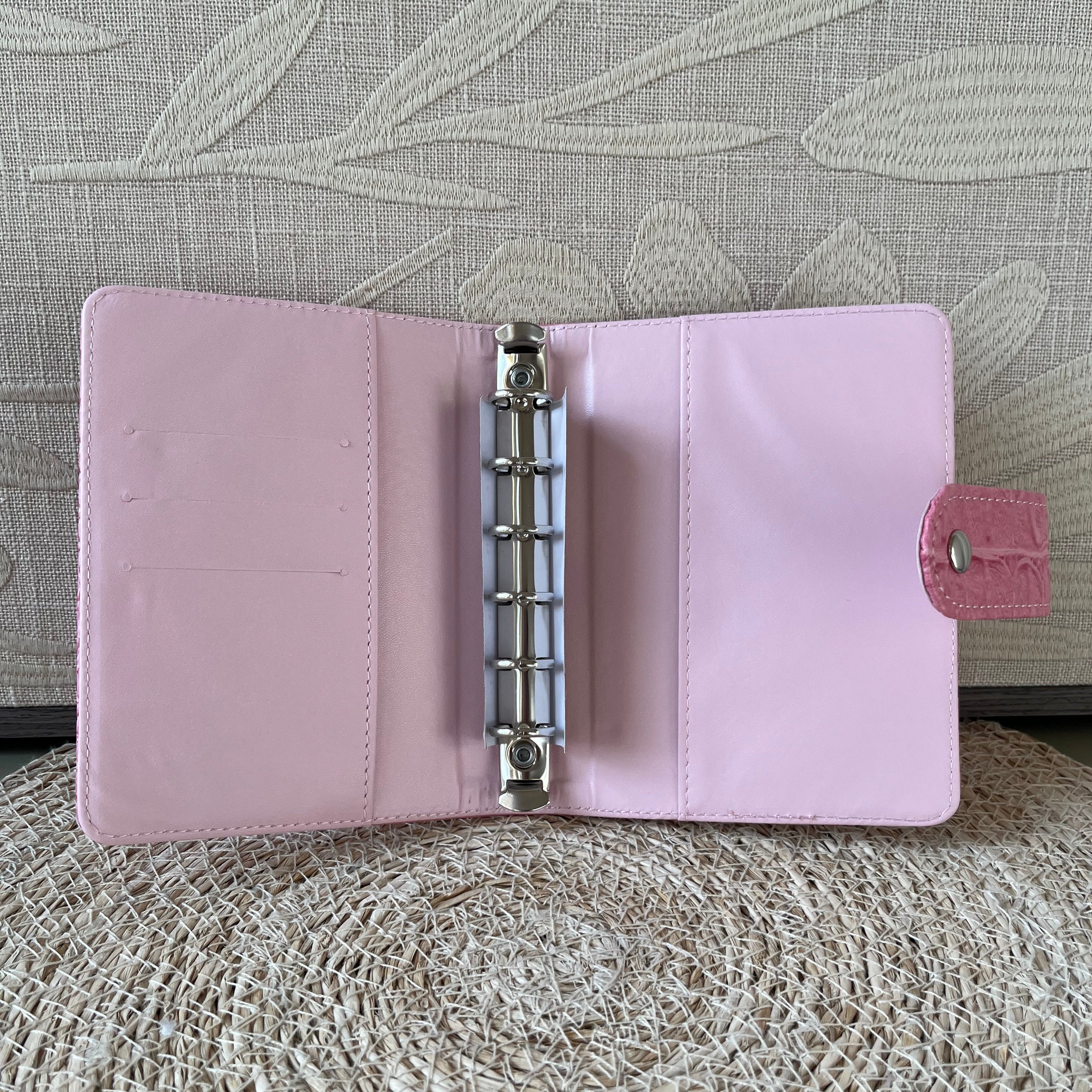 Croco budget binder A7 - roze