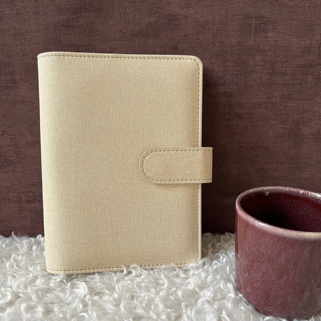 Linnen look budget binder A6 - crème