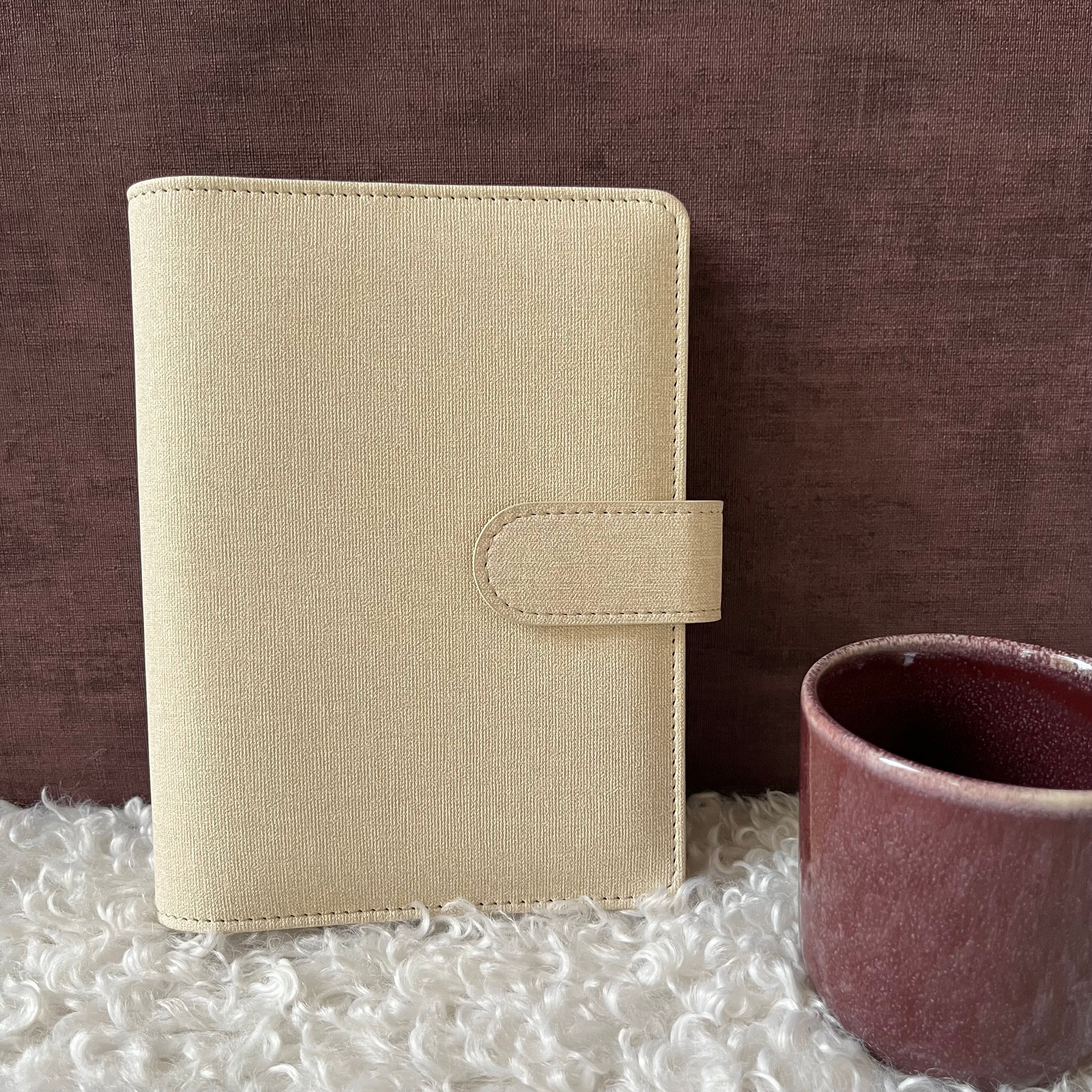 Linnen look budget binder A6 - crème