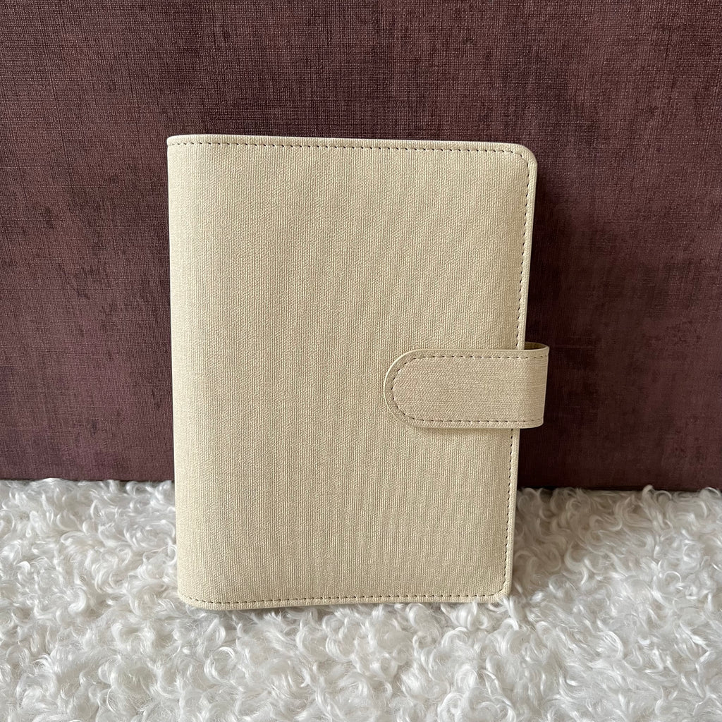 Linnen look budget binder A6 - crème