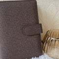 Linnen look budget binder A6 - donkerbruin